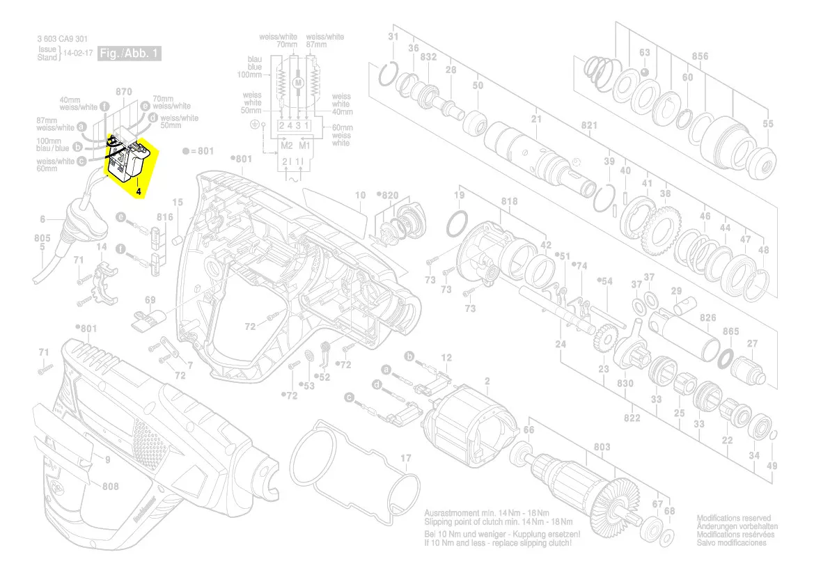 Interrupteur réf. 1 619 P09 754 Bosch